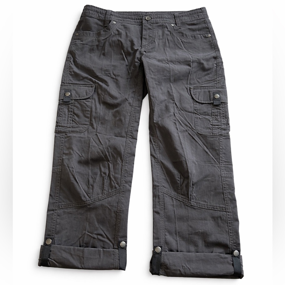KÜHL Gray Cargo Pants Roll Tab Convertible Hiking Utility Pants Size 10 Short